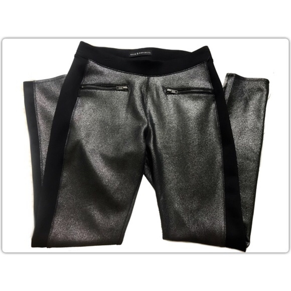 rock&republic metallic scuba  pants size Large